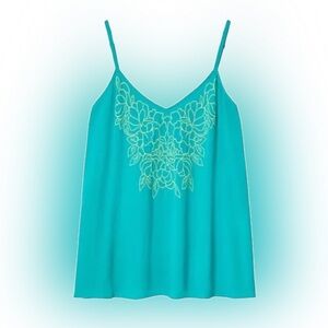 Torrid Teal Floral Embroidered Camisole